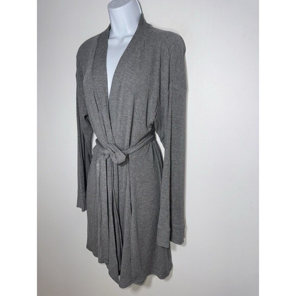 NWT Skims Soft Lounge Short Robe Ribbed Grey Women Medium AP-RBE-0345 - Picture 2 of 8